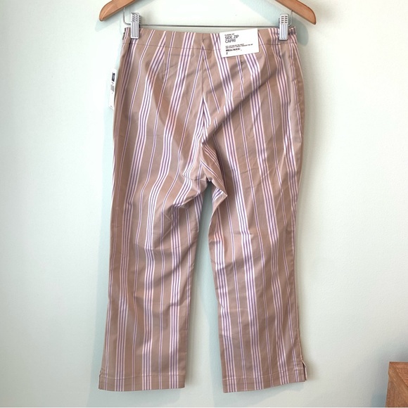 NWT GAP Vintage Striped Stretch Classic Fit Side Zip Capri Pants 2 - Picture 3 of 4
